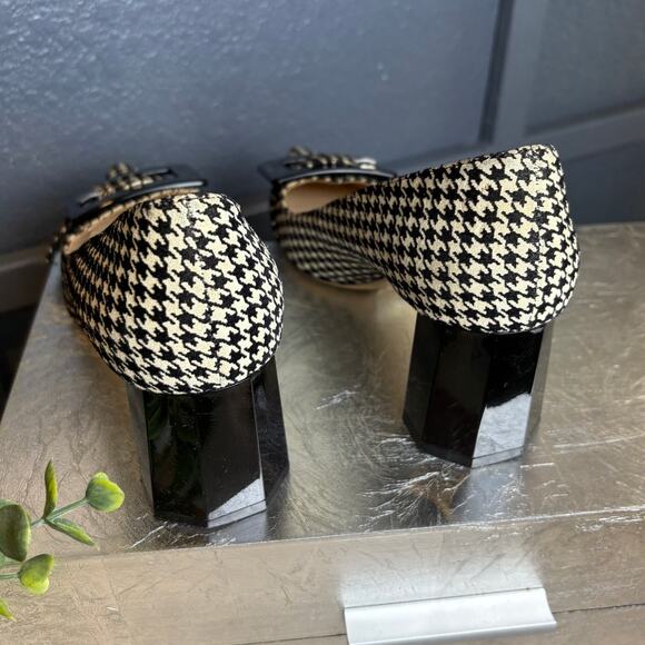 Roberto Festa Vintage Suede Houndstooth Octagon Heel Point Toe Buckle 36 1/2 (6) - Picture 4 of 8